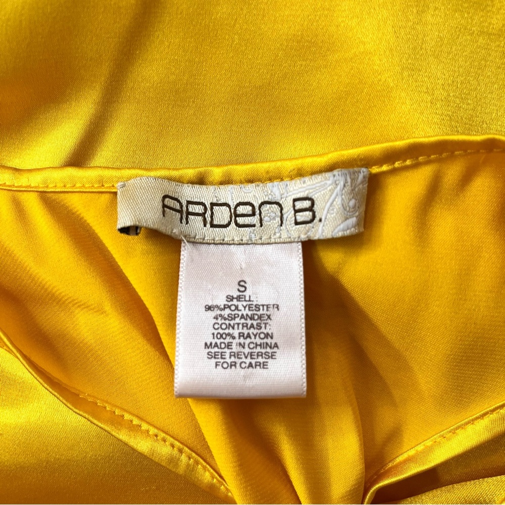 Y2k Women's Yellow Ruffle Satin Tank Top - Picture 5 of 5